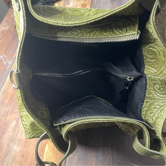 ISADORA green Italian leather bag - Picture 2 of 11